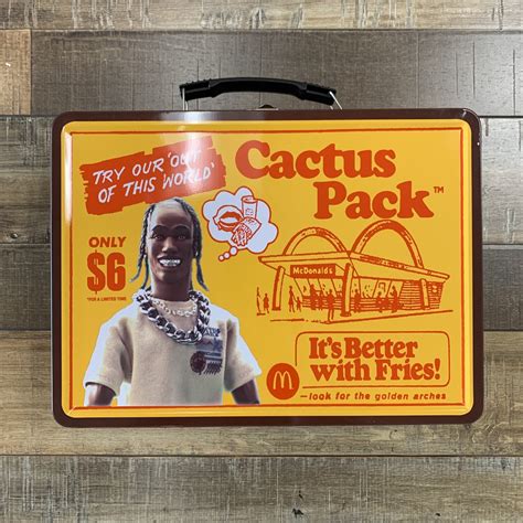 cactus pack vintage metal lunch box|Travis Scott X Mcdonalds Cactus Pack Vintage Metal Lunch Box.